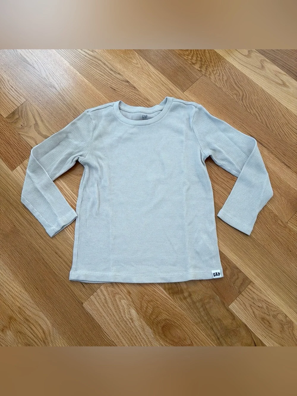 GAP Kids' Long-Sleeve Waffle Tee in Light Cream